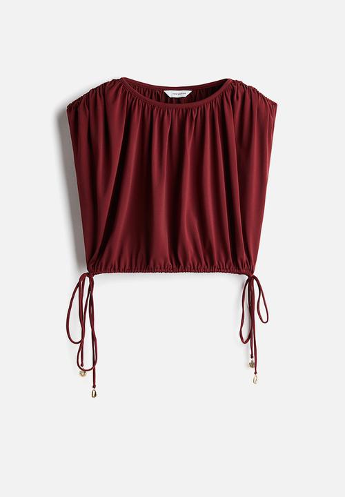 H&M - Pleated top - burgundy 