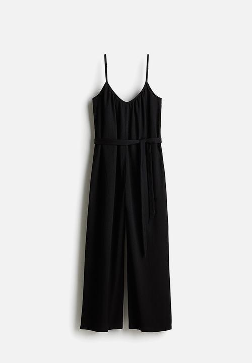 H&M - Crinkled strappy jumpsuit - black