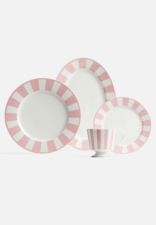 H&M - Footed porcelain mug - pink/striped