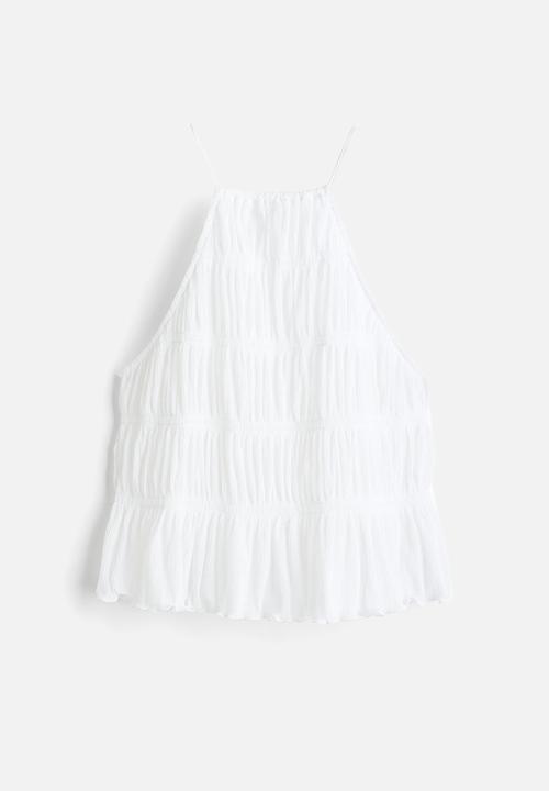 H&M - Smocked strappy top - white