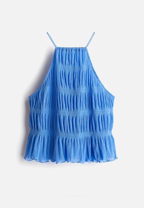 H&M - Smocked strappy top - blue