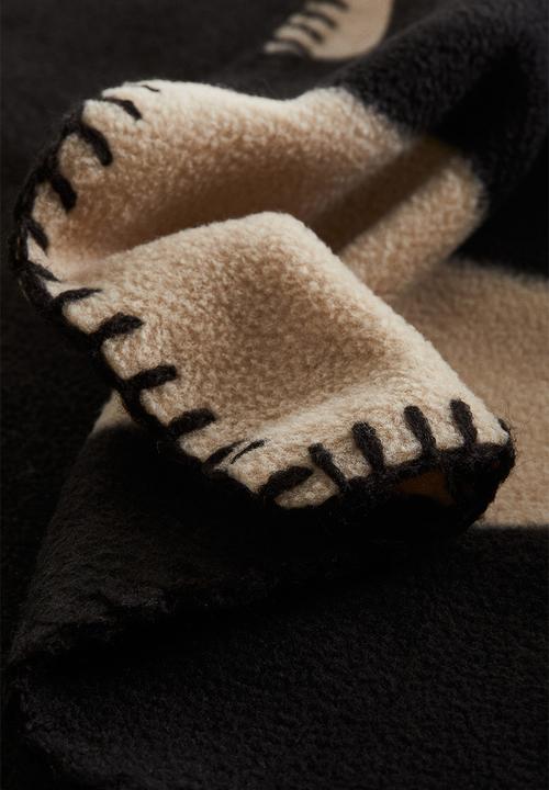 H&M - Patterned fleece blanket - beige/patterned 