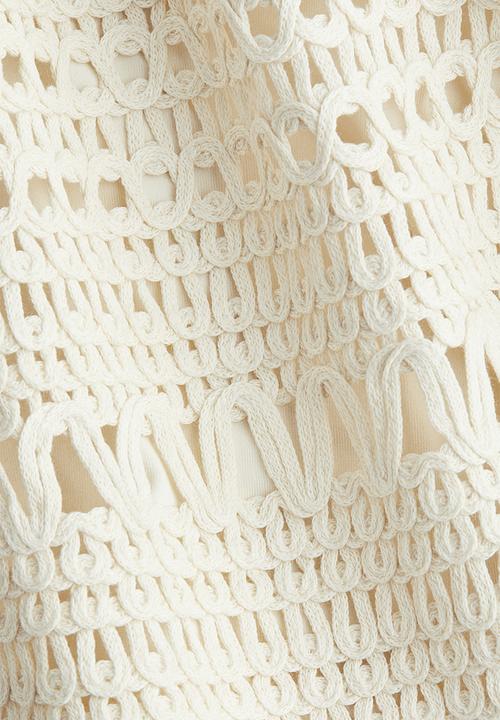 H&M - Crochet-look mini skirt - cream