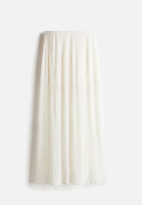 H&M - Plissé maxi skirt - white