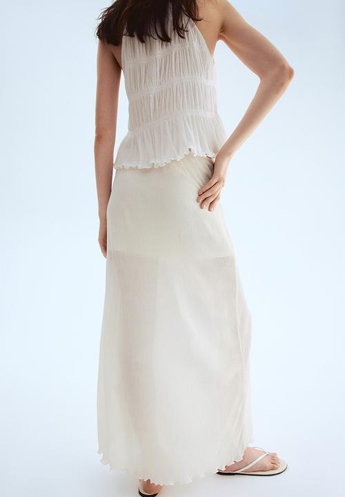 H&M - Plissé maxi skirt - white