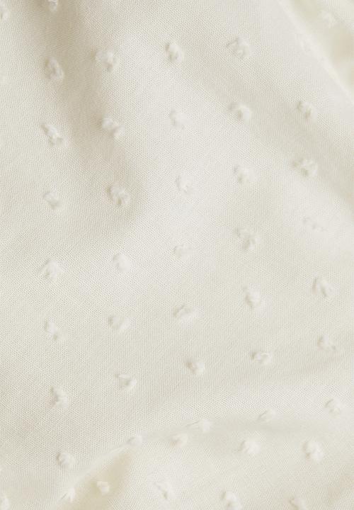 H&M - Smocked poplin dress - cream