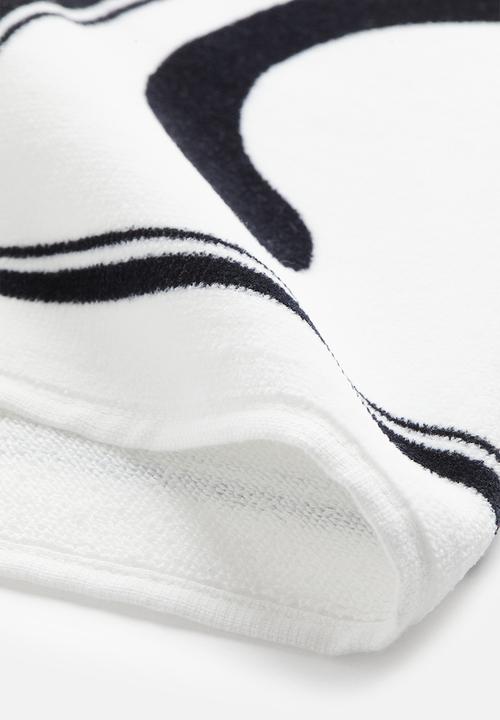 H&M - Motif-detail terry guest towel - white/do not disturb 