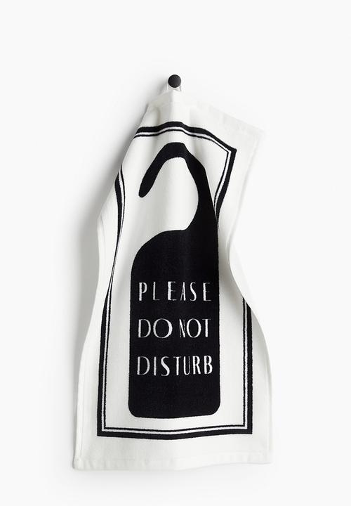 H&M - Motif-detail terry guest towel - white/do not disturb 