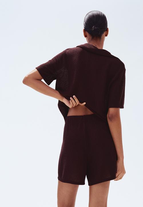 H&M - Knitted shorts - dark brown