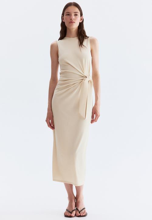 H&M - Knot-detail dress - light beige