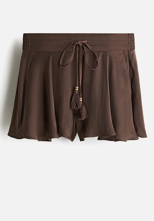 H&M - Airy drawstring shorts - brown