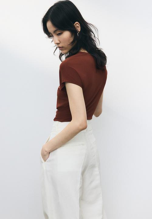 H&M - Cap-sleeved top - brown