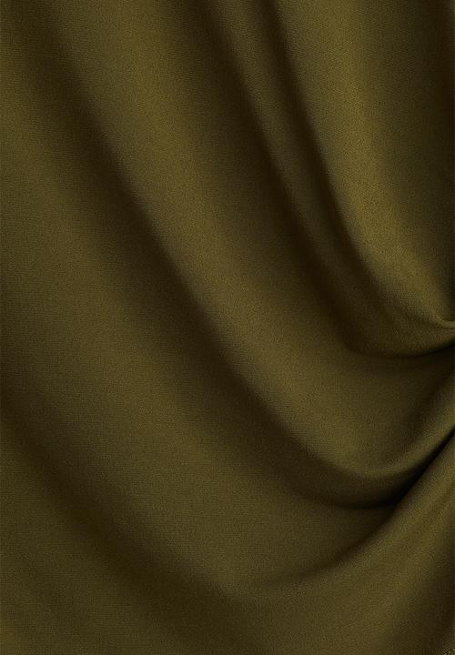 H&M - Cap-sleeved top - dark khaki green