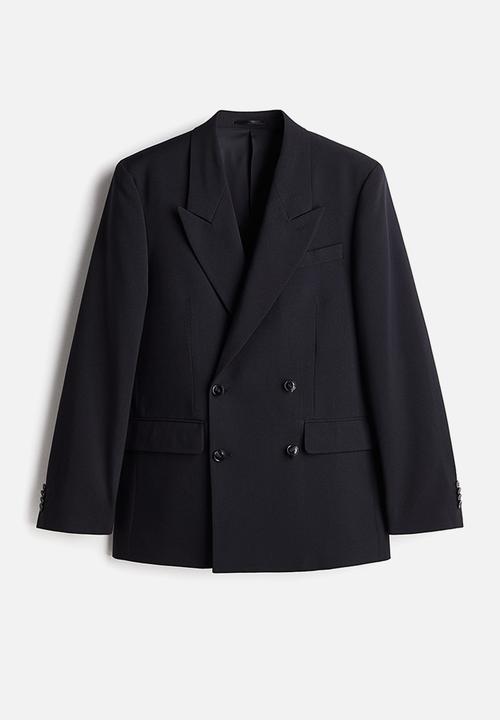 H&M - Relaxed fit double-breasted blazer - navy blue