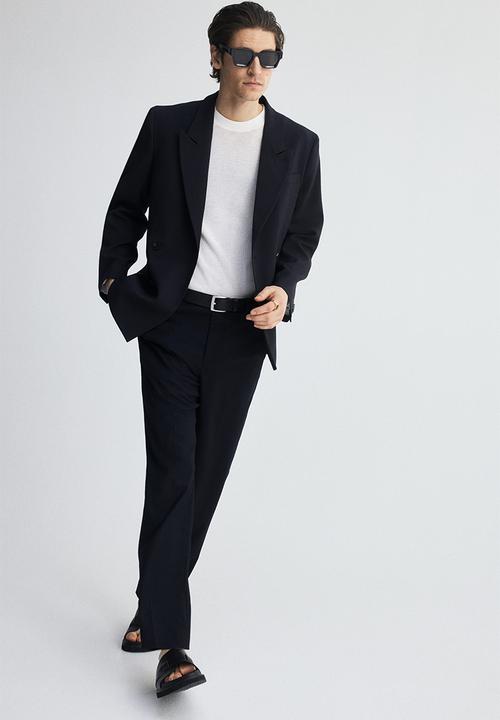 H&M - Relaxed fit double-breasted blazer - navy blue