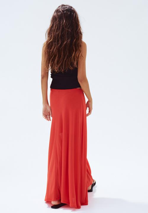 H&M - A-line jersey skirt - red