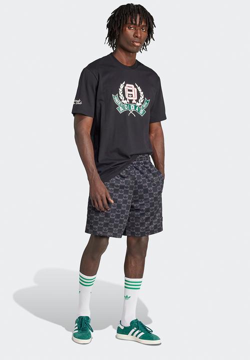 adidas Originals - Monogram Regular Mesh Shorts - Black
