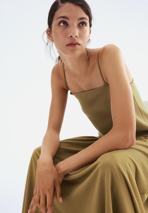 H&M - Long strappy dress -  golden olive