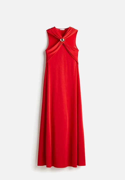H&M - Long draped dress - red