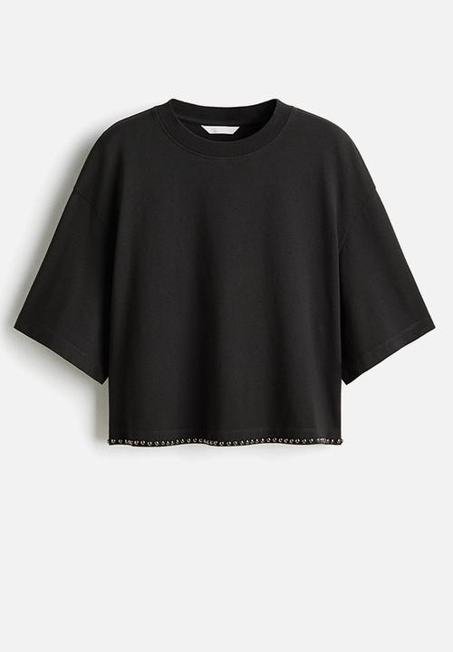 H&M - Embellished t-shirt - black