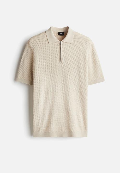 H&M - Slim fit polo shirt - light beige