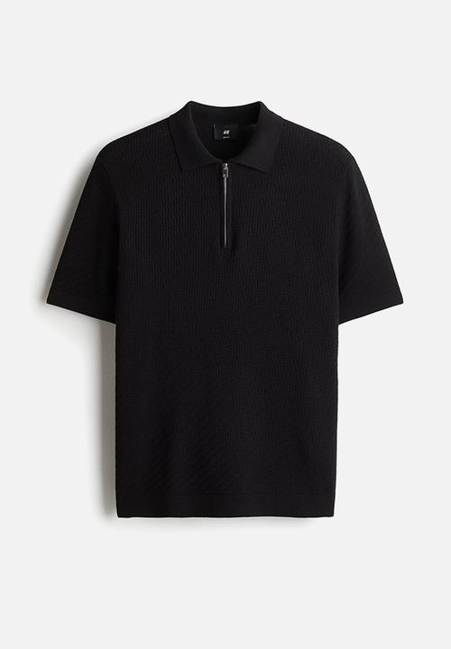 H&M - Slim fit polo shirt - black
