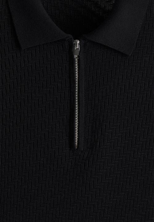 H&M - Slim fit polo shirt - black