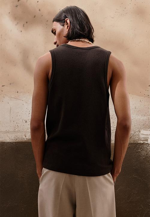 H&M - Regular fit vest top - dark brown