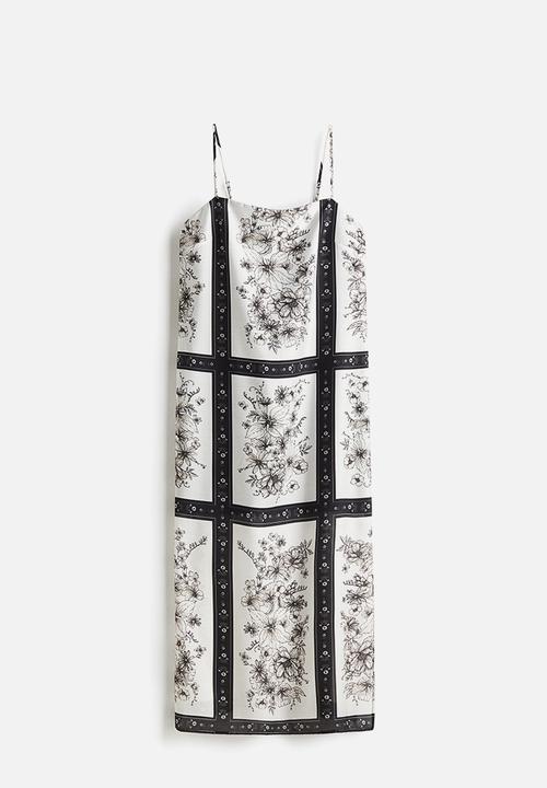 H&M - Strappy dress - white/black floral