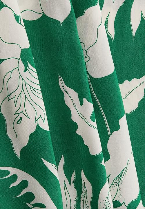 H&M - Viscose tunic dress - green & white floral