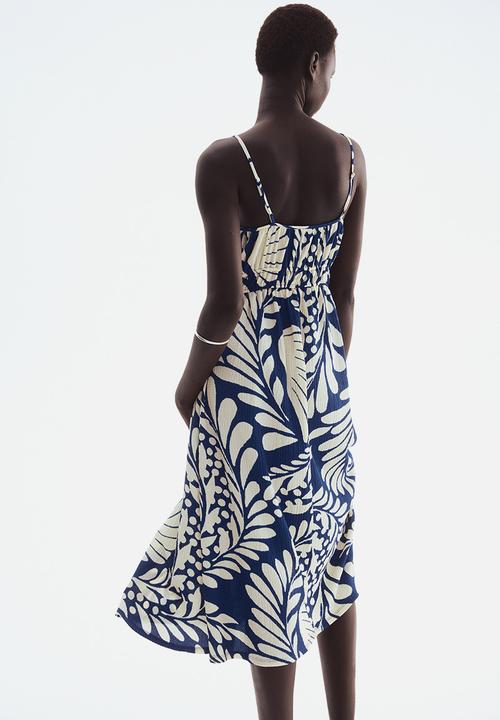 H&M - Crinkled jersey dress - blue,multi