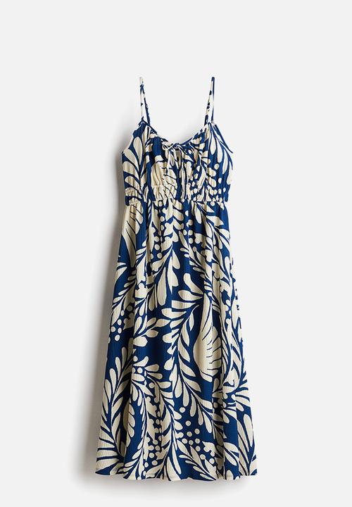 H&M - Crinkled jersey dress - blue,multi