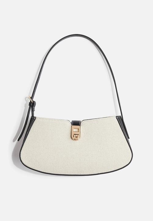 H&M - Small shoulder bag - light beige & black