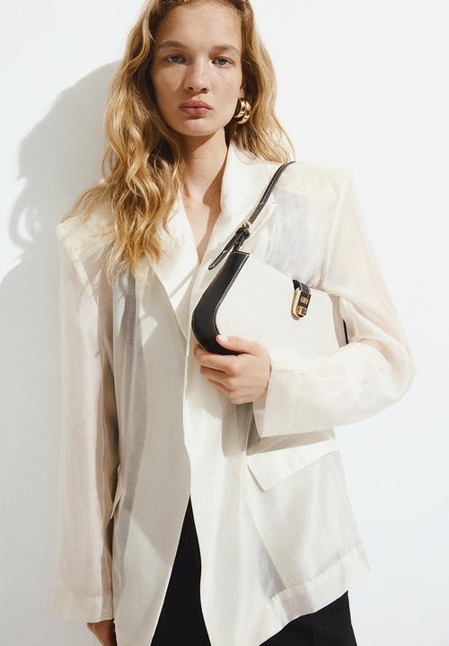 H&M - Small shoulder bag - light beige & black