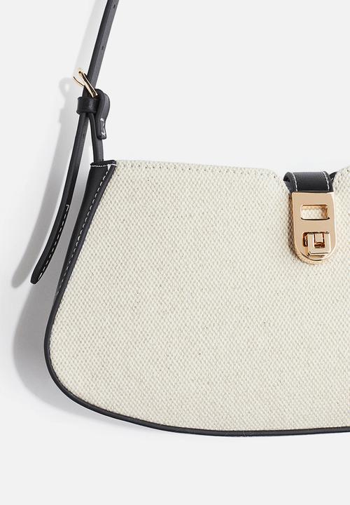H&M - Small shoulder bag - light beige & black
