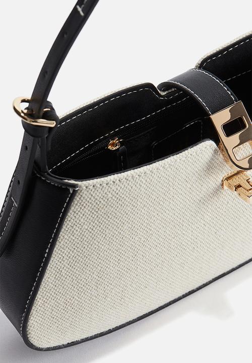 H&M - Small shoulder bag - light beige & black