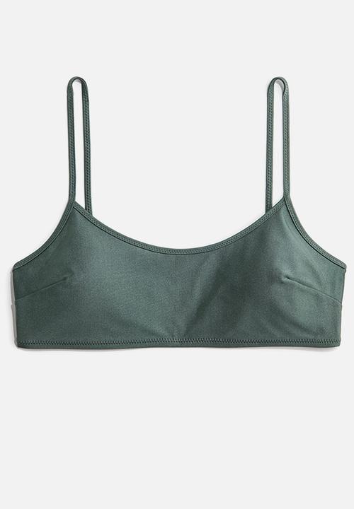 H&M - Padded bikini top -  dusty green 
