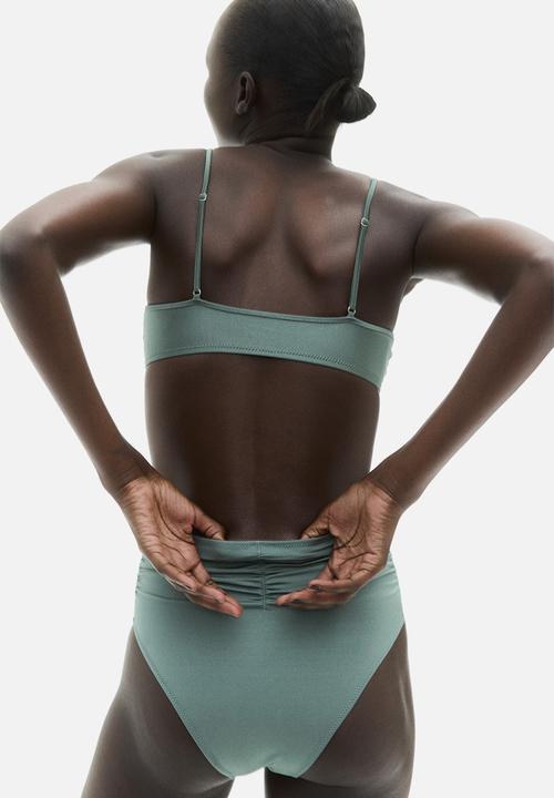 H&M - Padded bikini top -  dusty green 