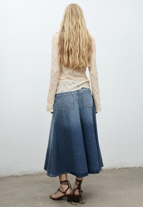 MANGO - Skirt alice - open-blue