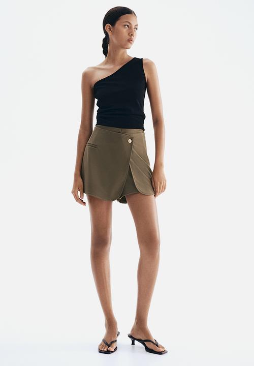 H&M - Interlock skort -  dark khaki green