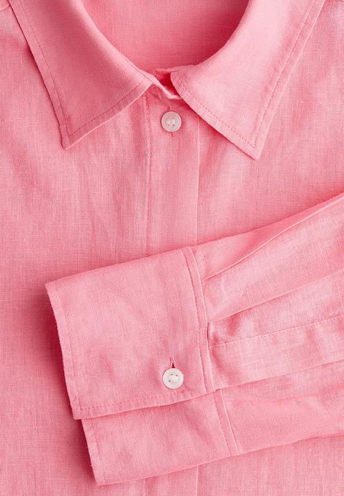 H&M - Oversized linen-blend shirt - pink