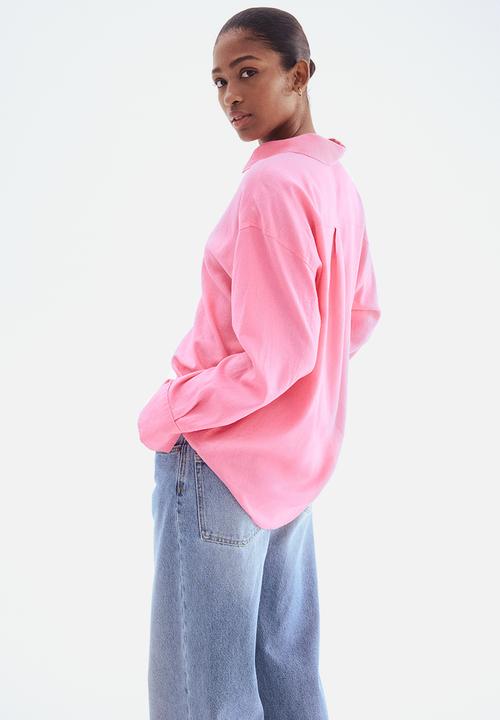 H&M - Oversized linen-blend shirt - pink