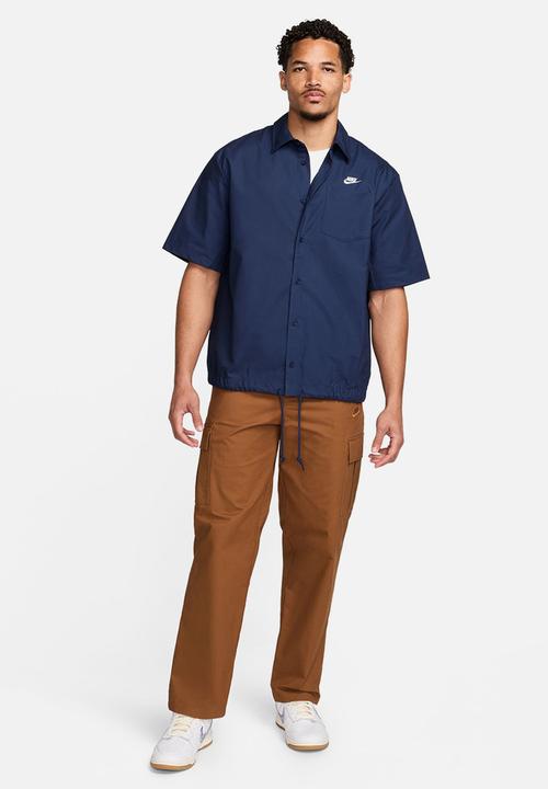 Nike - NSW  Club Venice SS Shirt   - Navy/White