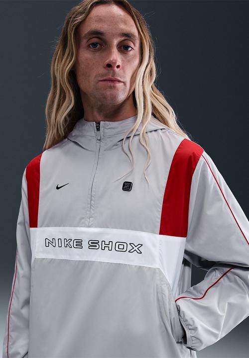 Nike - NSW Woven HZ  Shox Jacket - Grey Fog/White/University Red