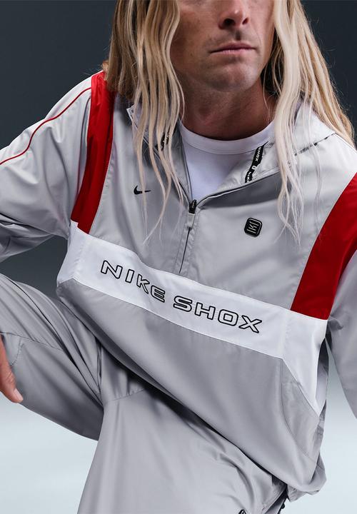 Nike - NSW Woven HZ  Shox Jacket - Grey Fog/White/University Red