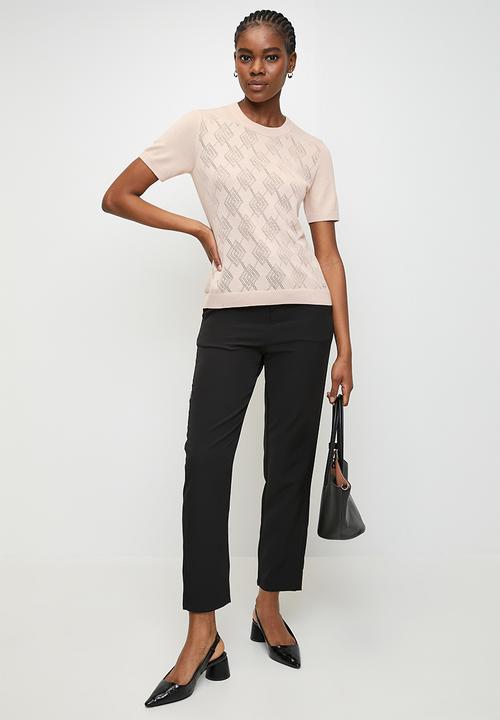 Pringle of Scotland - Carmen Pointelle Knitted Top - Pink