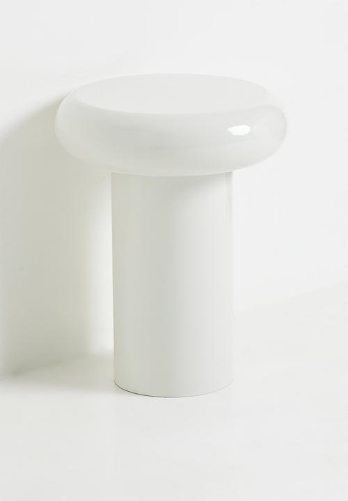 Sixth Floor - Plush glossy side table - almond