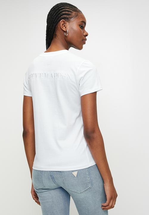 Steve Madden - Ladies rita classic crew neck t-shirt - white