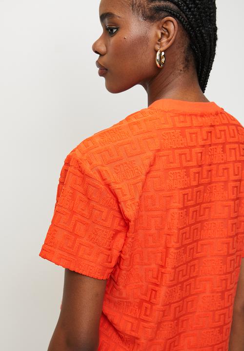 Steve Madden - Ladies ayaan embossed logo top - tangerine