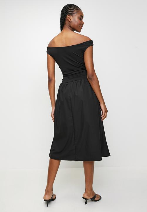 Izabel London - S/less Cowl Neck Skirt and Top - Black